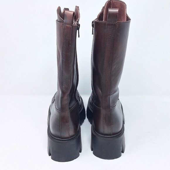 Free People Jones Lug Sole Lace Up Boots Burgundy Size 7.5 - Picture 5 of 8